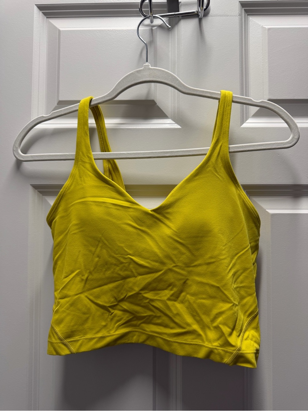 Lululemon Yellow V-Neck Cropped Tank Top